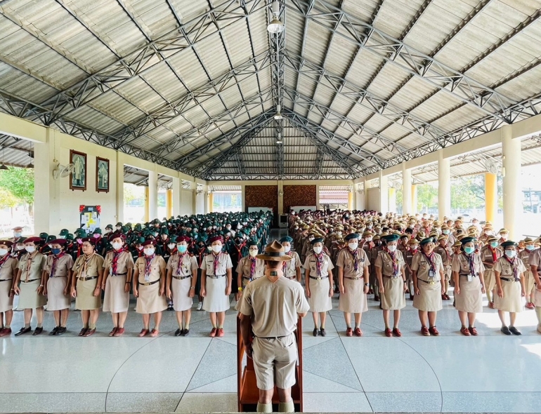 วันที่ 28 พฤศจิกายน 2566 ลูกเสือ - เนตรนารี ระดับประถมศึกษาและระดับมัธยมศึกษา จัดพิธีถวายราชสดุดี 